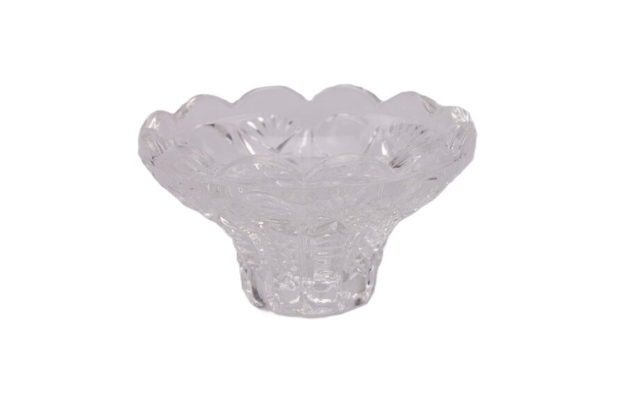 Bougeoir en verre cristallin taillé