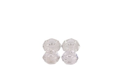 2 petits bougeoirs en verre cristallin 