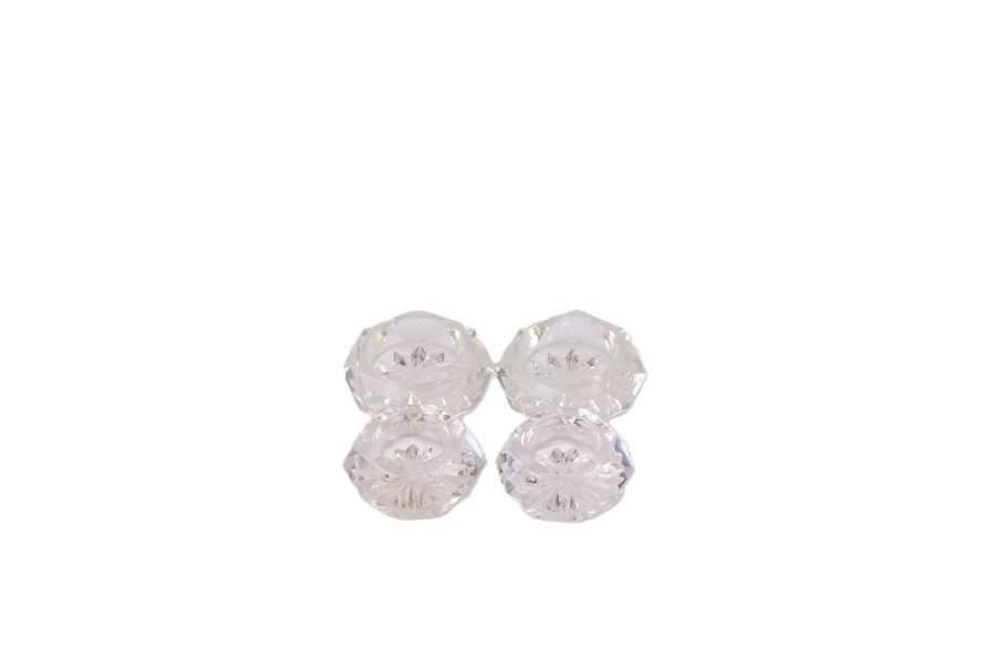 2 petits bougeoirs en verre cristallin 
