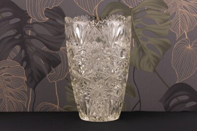 Grand vase vintage en cristal taillé