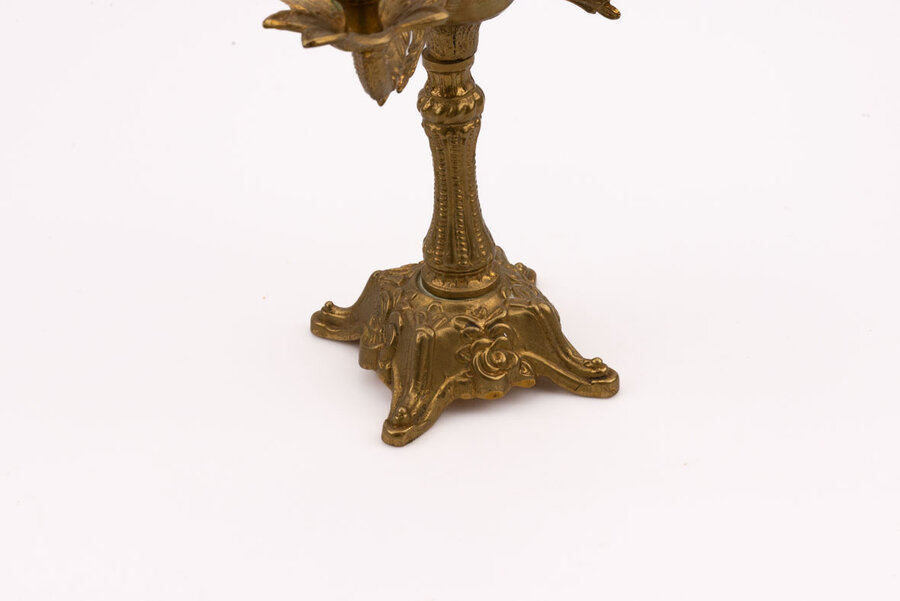 Chandelier vintage à 5 bougies en bronze