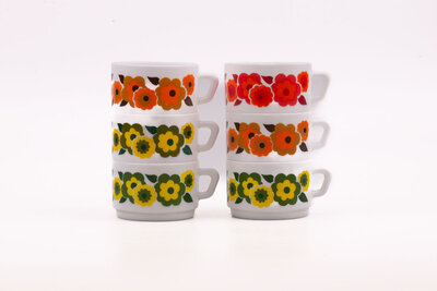 6 tasses Arcopal Lotus 