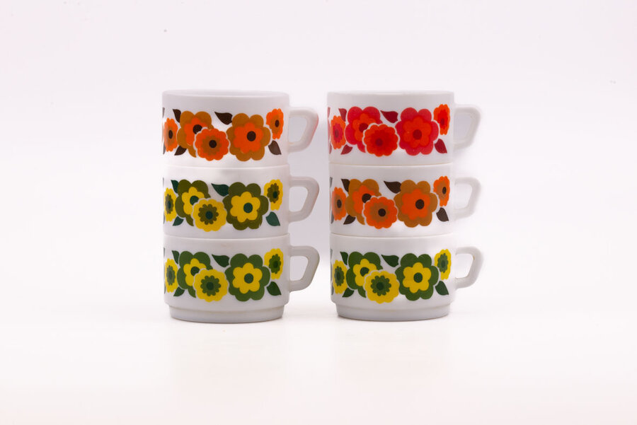 6 tasses Arcopal Lotus 