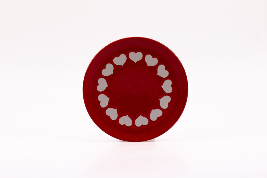 3 assiettes à dessert décor coeur 