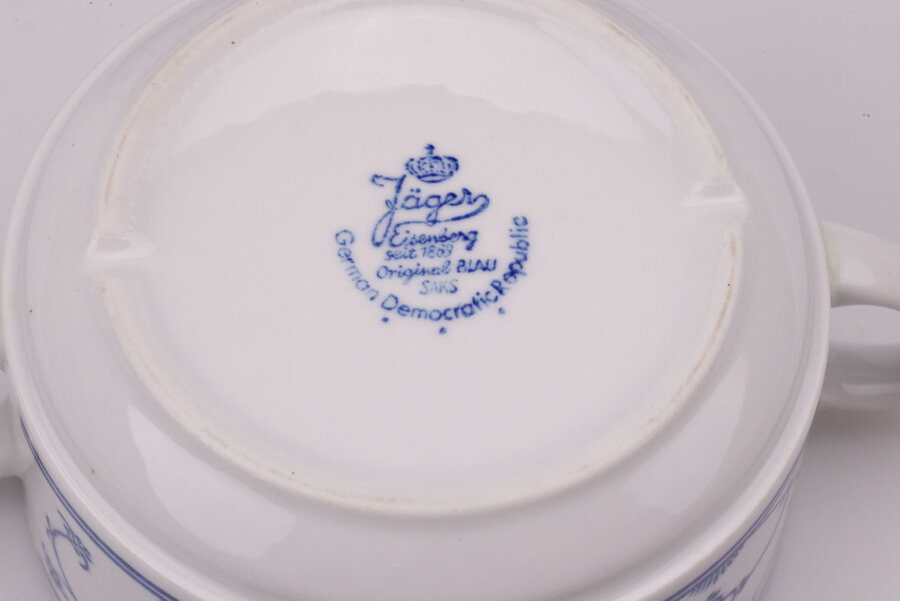 tasse Jäger Eisenberg Blau Saks motif bleu cobalt 