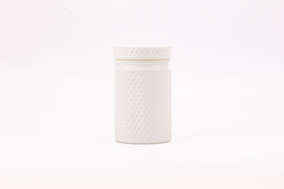 Grand pot vintage en verre opaline d'une hauteur de 20 cm