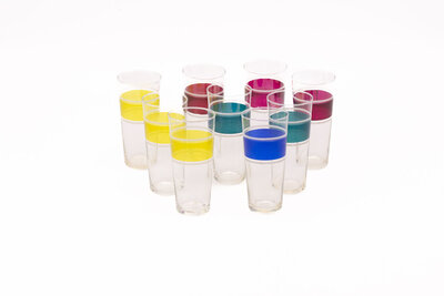 9 verres colorés vintage 3 colis différents