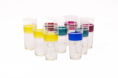 9 verres colorés vintage 3 colis différents
