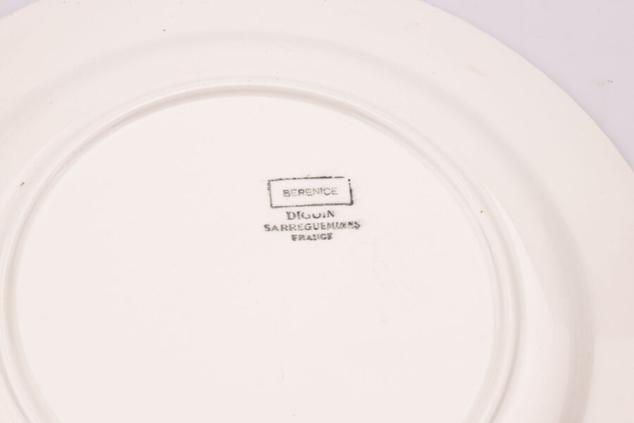6 assiettes plates Digoin Sarreguemines collection  Bérénice avec motif floral fin et soigné