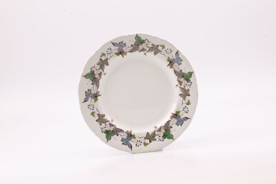 5 assiettes plates vintage Pontesa bordure motif floral