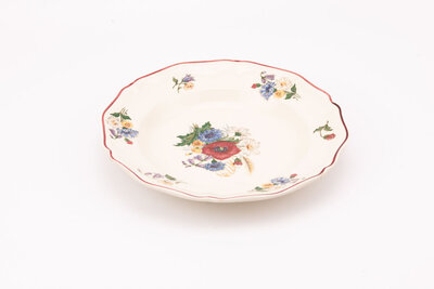 5 assiettes plates + 5 assiettes creuses Sarreguemines Agreste avec motif floral
