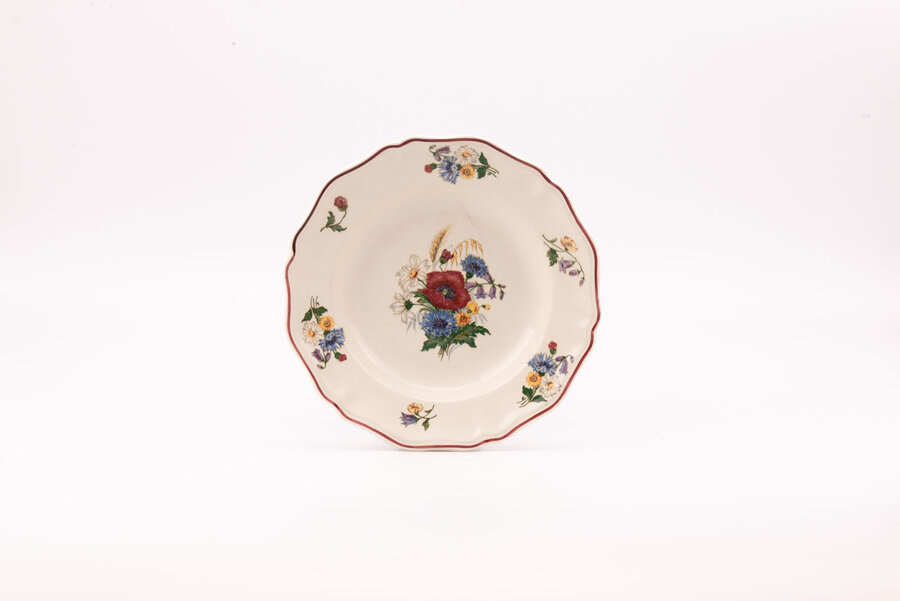 5 assiettes plates + 5 assiettes creuses Sarreguemines Agreste avec motif floral