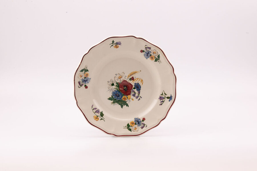 5 assiettes plates + 5 assiettes creuses Sarreguemines Agreste avec motif floral