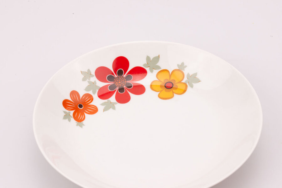 5 assiettes creuses vintage Wunsiedel Bavaria motif floral