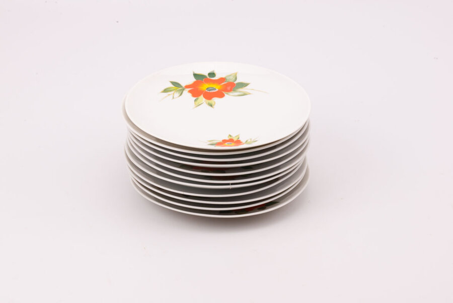 Assiette à dessert Winterling motif floral orange