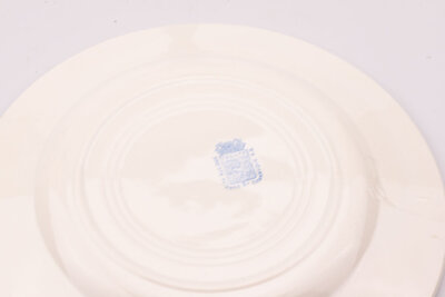 4 assiettes plates + 4 assiettes creuses de la manufacture française Société Faïence et Céramique S.E Bordure jaune