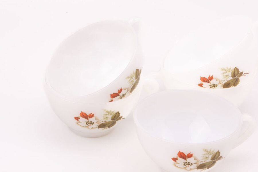 5 tasses Arcopal fleur d'aubépine 