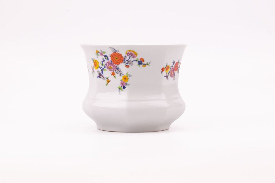 Pot (cache-pot) en porcelaine Wunsiedel motif floral fin et délicat