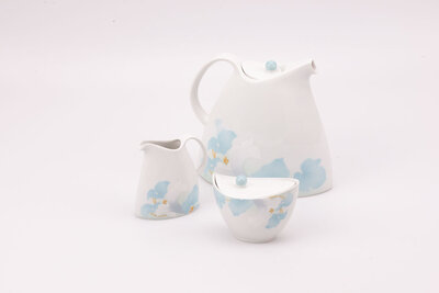 Cafetière, sucrier et pot à lait en porcelaine Scherzer Miranda