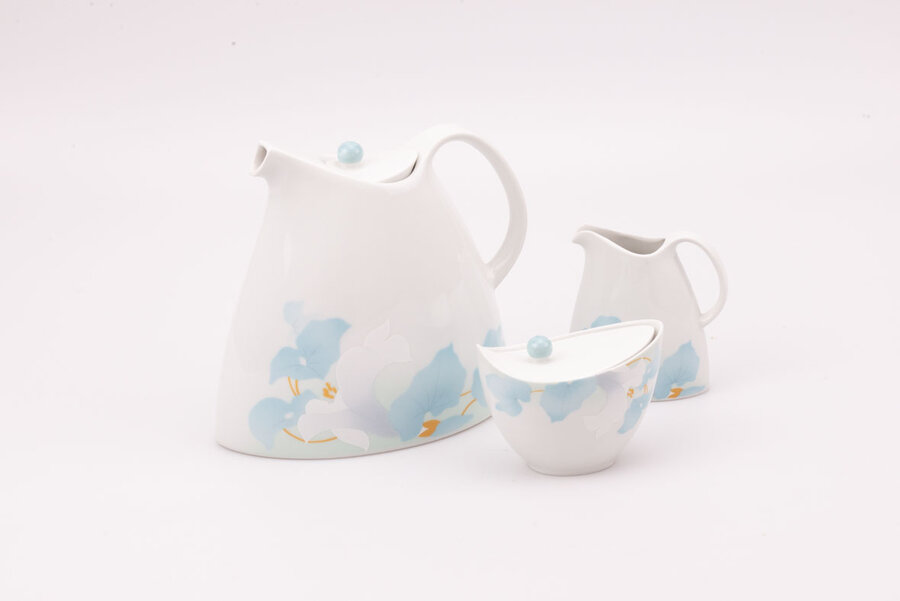 Cafetière, sucrier et pot à lait en porcelaine Scherzer Miranda