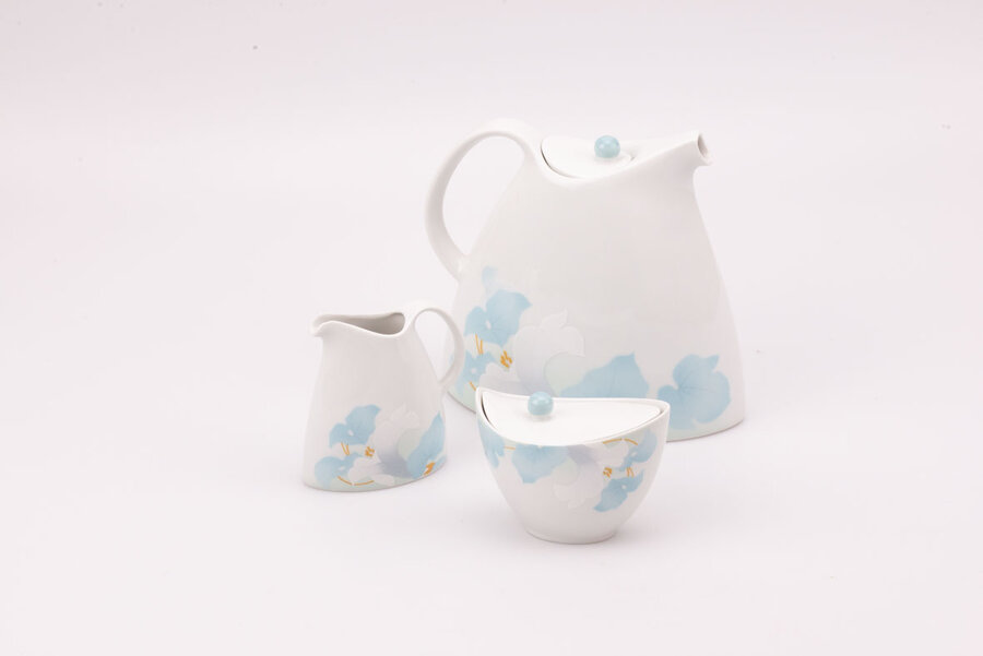 Cafetière, sucrier et pot à lait en porcelaine Scherzer Miranda