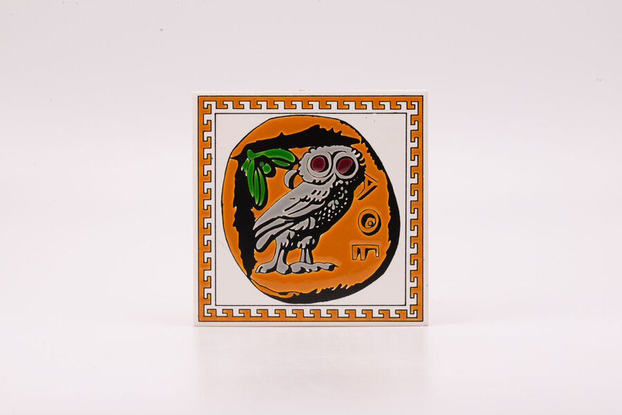 2 dessous de plat hibou en faïence 