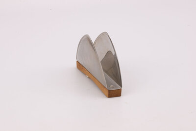 Porte-serviettes vintage en inox et bois Effepi