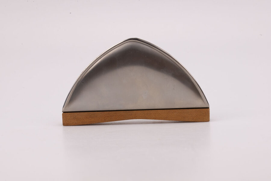 Porte-serviettes vintage en inox et bois Effepi