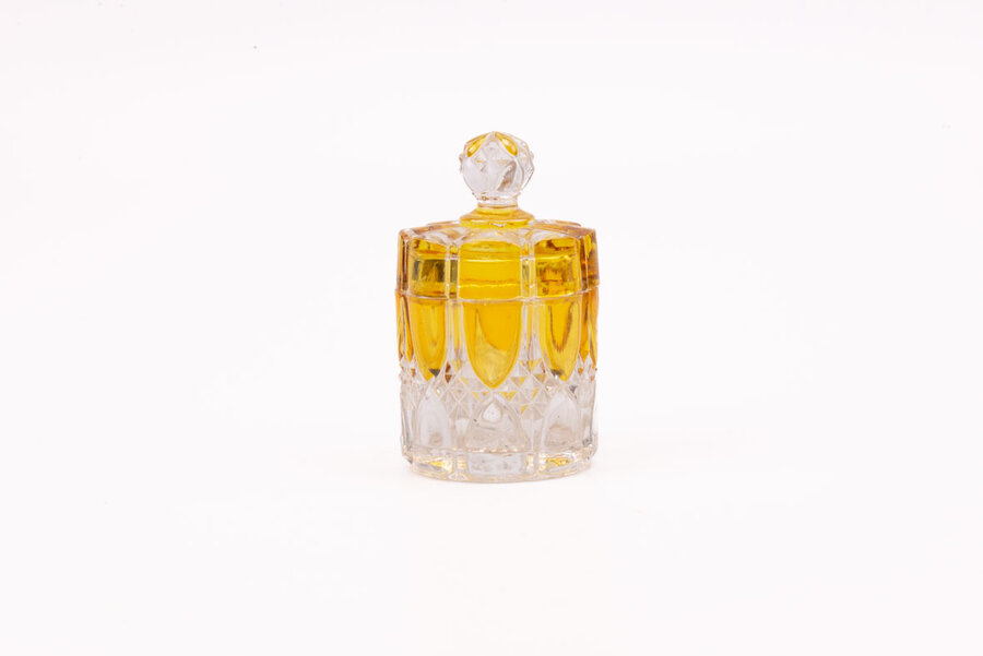 Petit pot en cristal avec couvercle Val Saint-Lambert