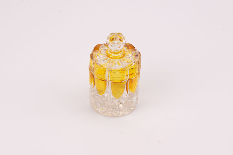 Petit pot en cristal avec couvercle Val Saint-Lambert