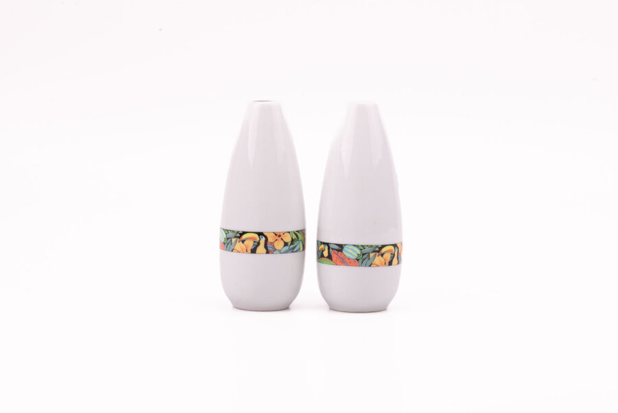 Duo de petits vases Toucan de Pillivuyt blancs 