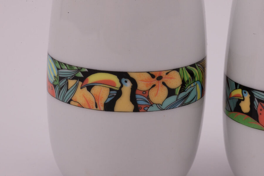 Duo de petits vases Toucan de Pillivuyt blancs 