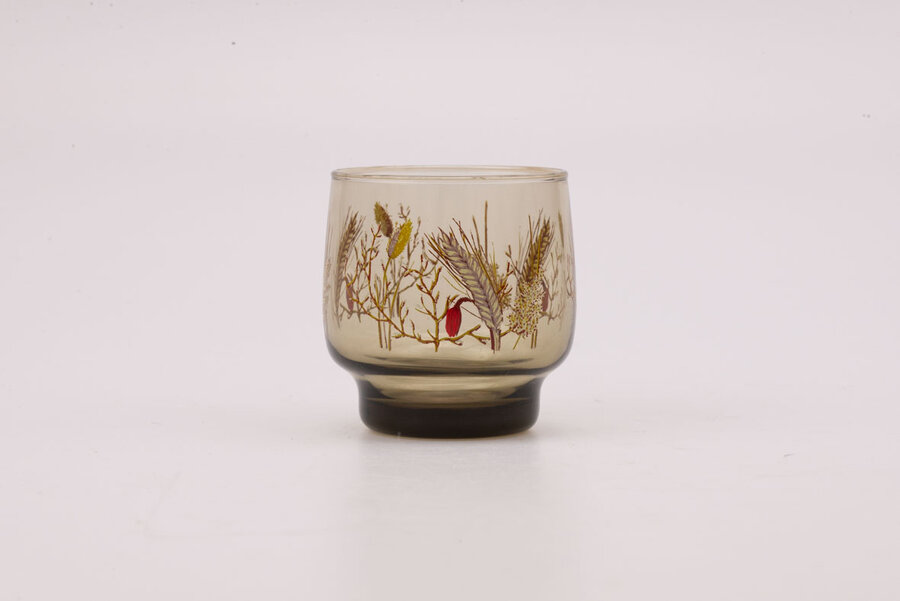 Verre vintage fumé et transparent modèle Epi Luminarc