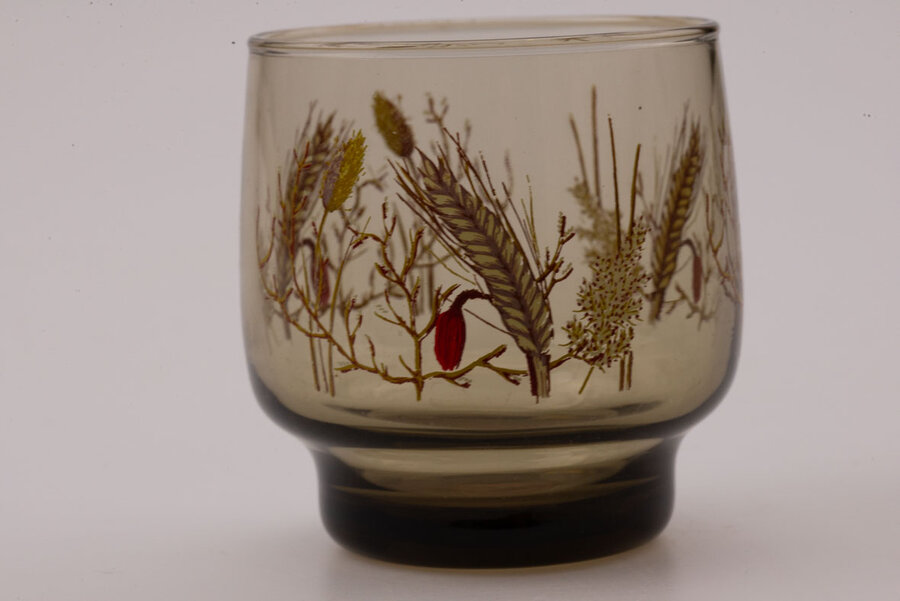 Verre vintage fumé et transparent modèle Epi Luminarc