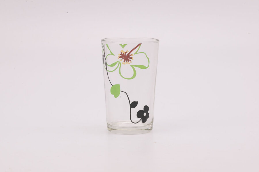 6 verres à eau motif floral 