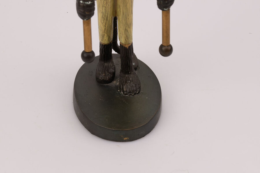 Bougeoir vintage de collection d'un singe majordome 