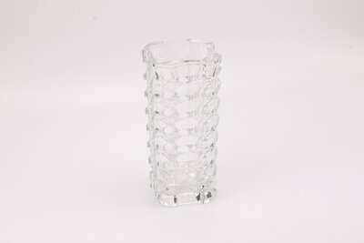 Grand vase en verre lourd pressé vintage Luminarc