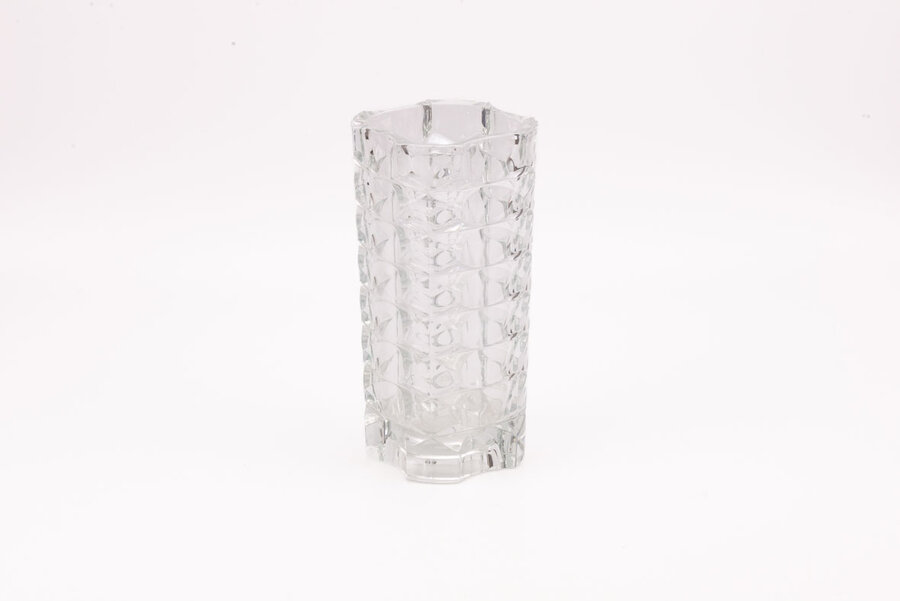 Grand vase en verre lourd pressé vintage Luminarc