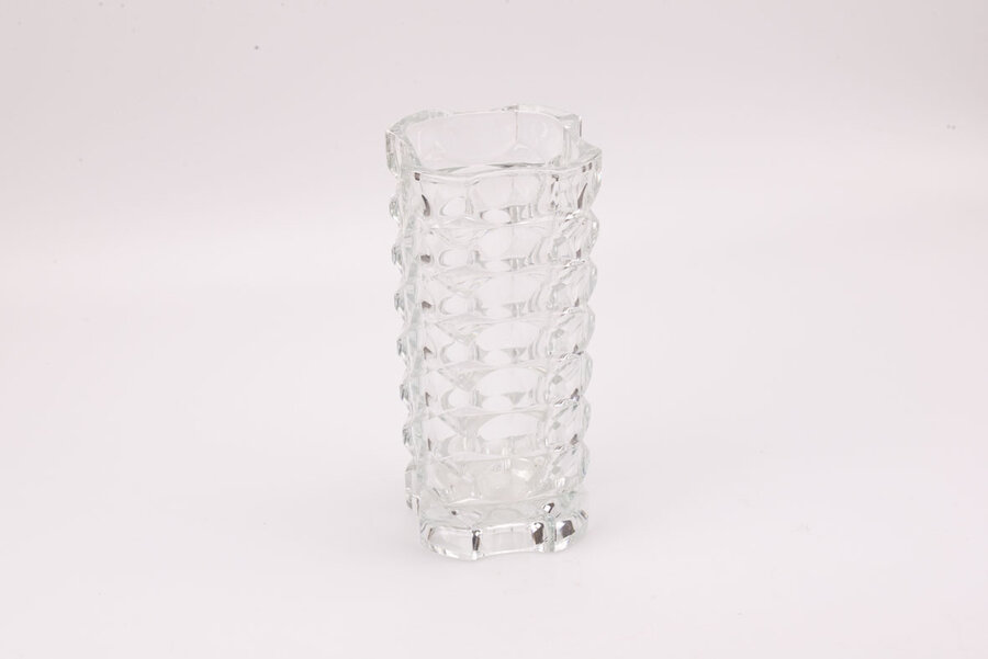 Grand vase en verre lourd pressé vintage Luminarc