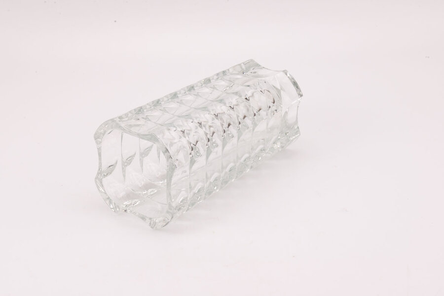 Grand vase en verre lourd pressé vintage Luminarc