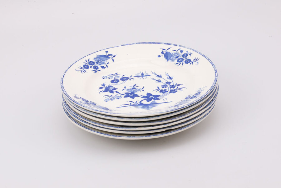 6 assiettes anciennes Grand bouquet de Boch 