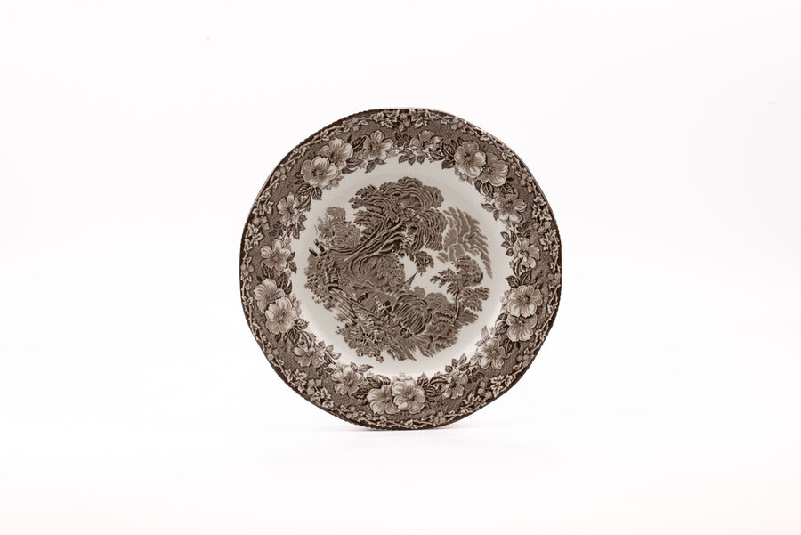 4 très grandes assiettes/plats anglais Woodland Enoch Wedgwood