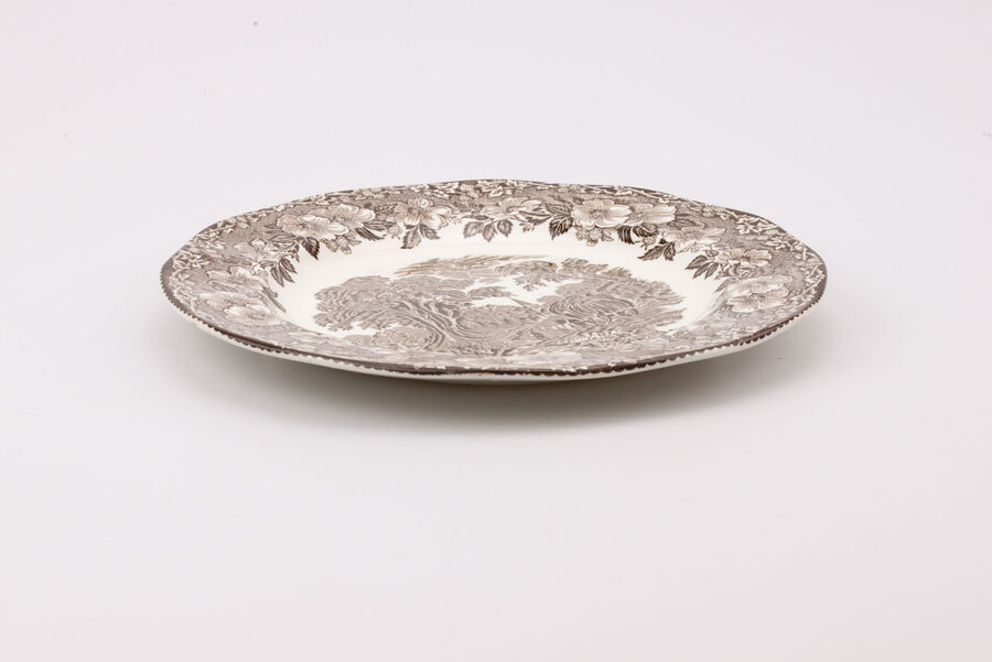4 très grandes assiettes/plats anglais Woodland Enoch Wedgwood