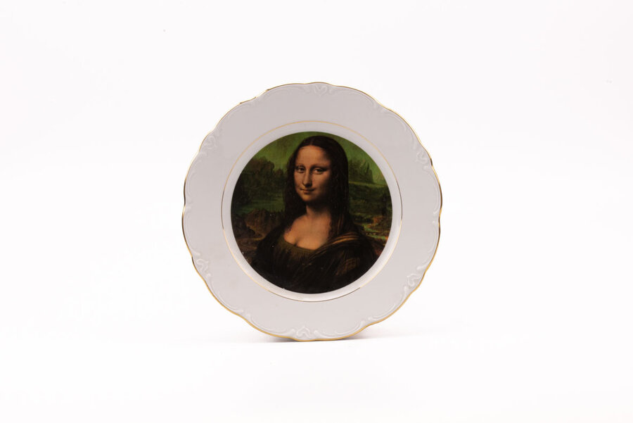 Assiette murale en porcelaine Mona Lisa ou Joconde