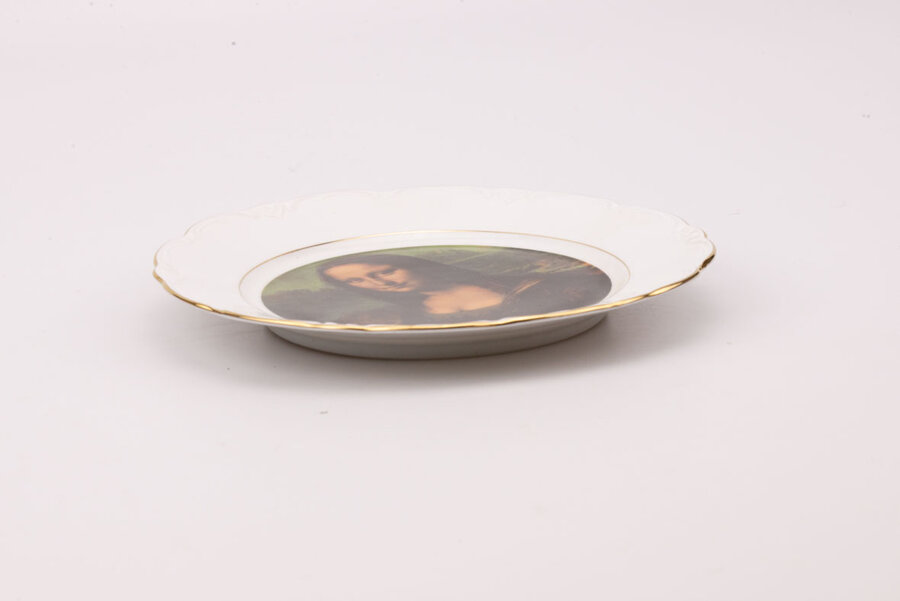 Assiette murale en porcelaine Mona Lisa ou Joconde