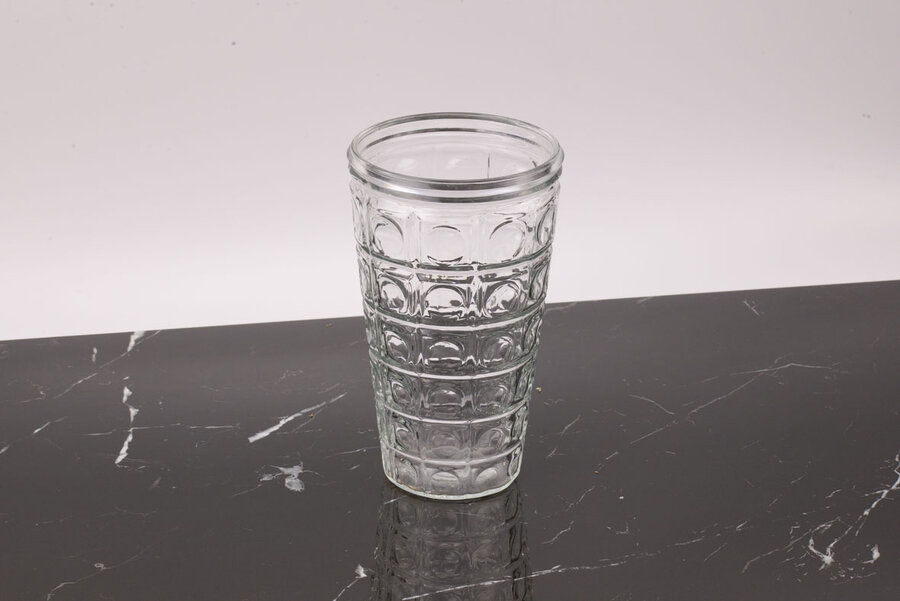 Vase vintage en verre moulé