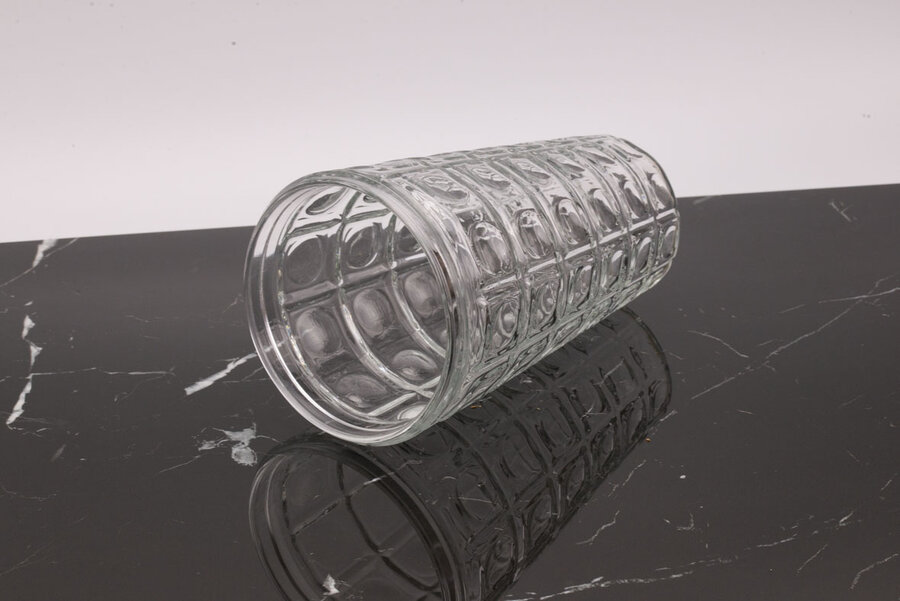 Vase vintage en verre moulé