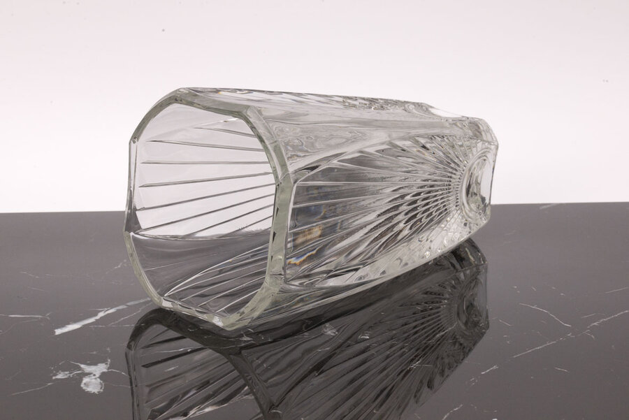 Vase vintage en cristal Art déco Vase vintage en cristal ciselé et transparent en style Art déco