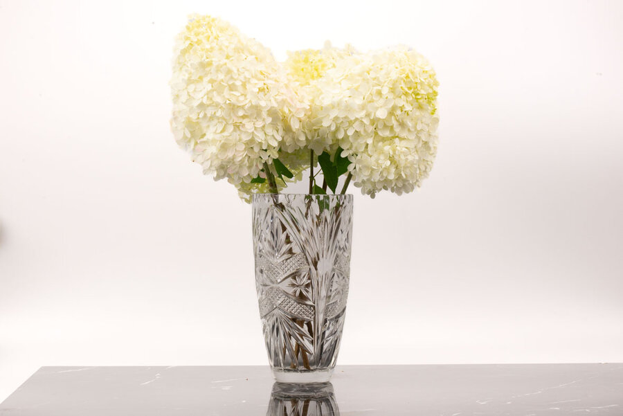 Grand vase vintage en cristal ciselé