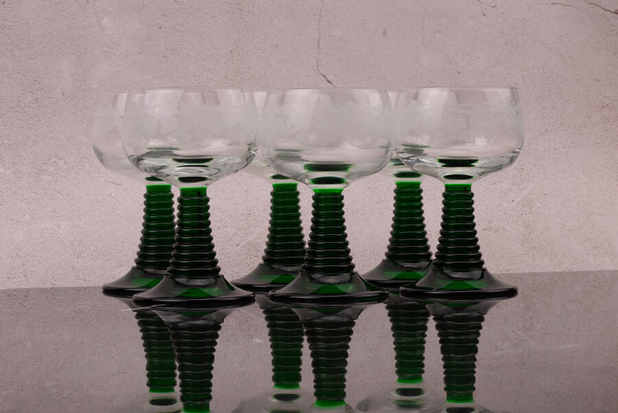 6 verres à vin d'Alsace 0,2 l